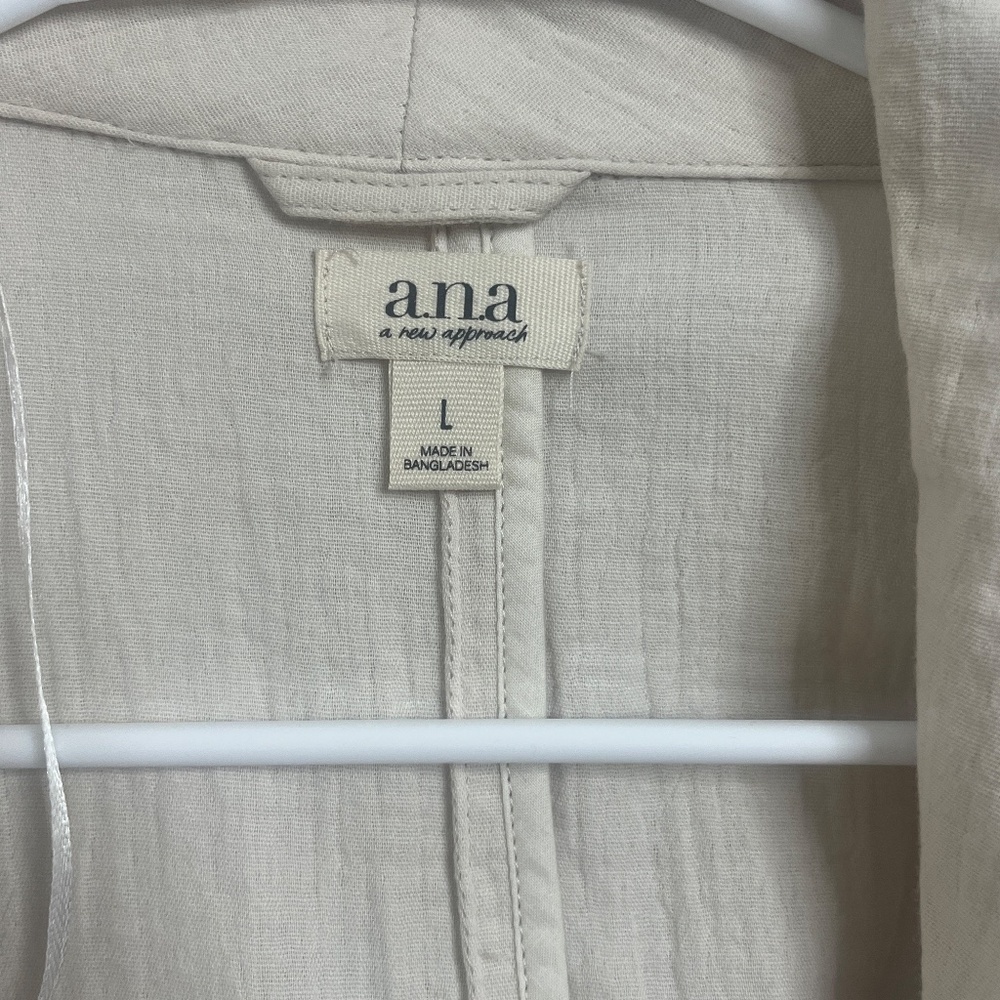 a.n.a A New Approach Cream Lightweight Blazer Jacket L - Picture 5 of 12